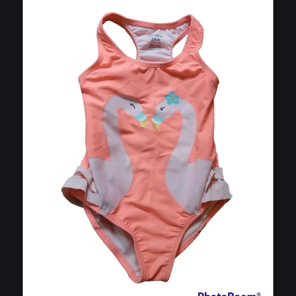 Carter s Swim Swimsuit Carters 24 Month Peach Orange Pink Flamingo Baby Girl Swim Pool Poshmark